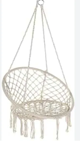 Hamaca colgante de algodón blanca
