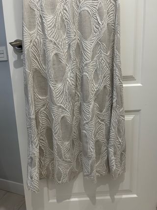 Vestido Midi Jacquard Zara Beige/Blanco