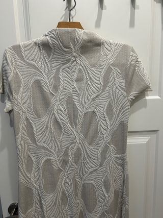 Vestido Midi Jacquard Zara Beige/Blanco