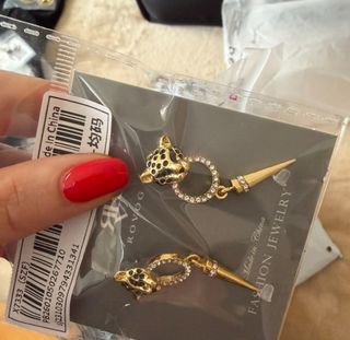 Pendientes ROVOG Leopardo y Cono Dorado