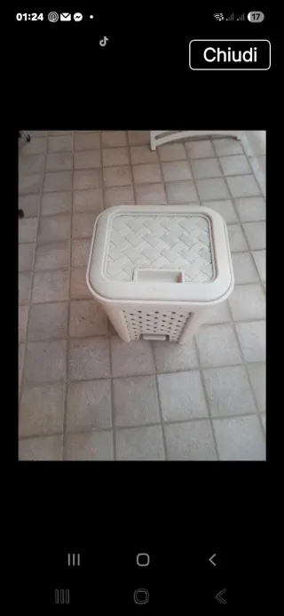 Contenitore spazzatura bianco