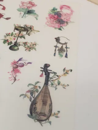 Hoja de stickers. Scrapbooking. Sakura