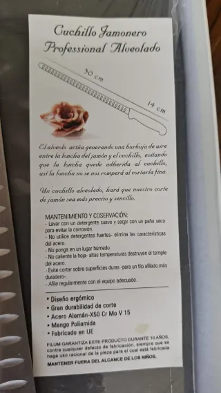 Set Cuchillo Jamonero COMAPA + Plato pizarra