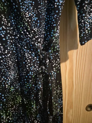 Vestido negro estampado multicolor