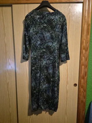 Vestido negro estampado multicolor