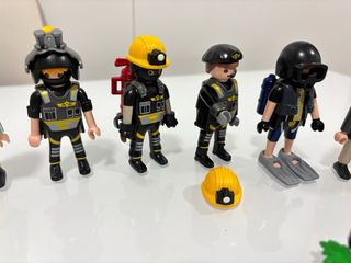 Lote Playmobil figuras + moto + cascos