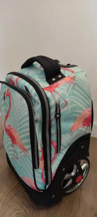 Mochila con ruedas diseño flamencos