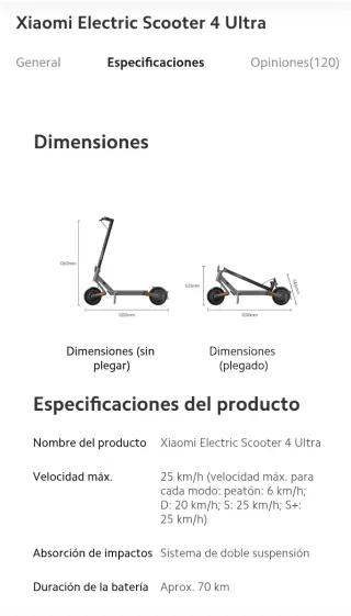 Patinete Eléctrico Xiaomi 4 Ultra