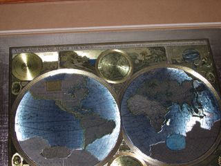 Cuadro mapa mundi mundo John Speed 1651 oro plata