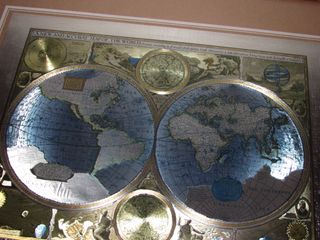 Cuadro mapa mundi mundo John Speed 1651 oro plata
