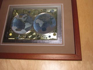 Cuadro mapa mundi mundo John Speed 1651 oro plata