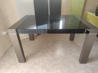 Mesa Comedor Cristal y Metal