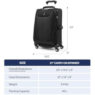 Travelpro Maxlite 5 Set de 2 Piezas de Equipaje Blando expandible, Maleta de Cabina con 4 Ruedas giratorias y Bolsa de Viaje bajo Asiento, Ligera, para Hombre y Mujer, Negro -, Carry-on 21-Inch, NUEVO
