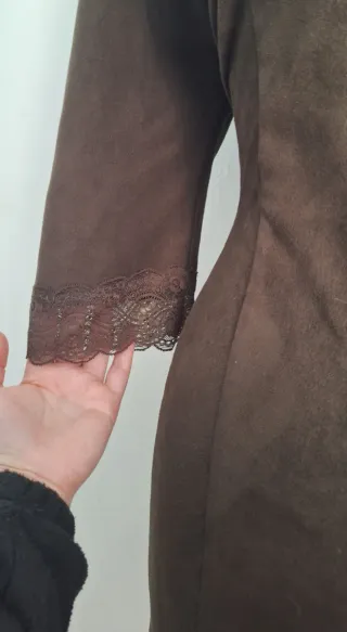 Vestido Zara marrón con encaje