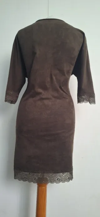 Vestido Zara marrón con encaje
