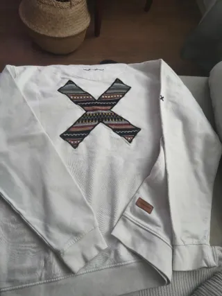 Sudadera blanca Blue Banana con  logo