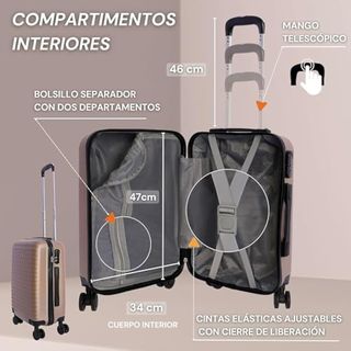 DON ALGODON - Maleta Cabina 55x40x20 - Maletas de Viaje Cabina Resistente Ryannair - Trolley Equipaje para Avion Resistente con 4 Ruedas de 360º y Candado Numérico, Iris
