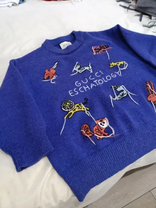 Jersey Gucci Azul Multicolor Animales de mujer