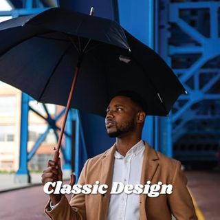 Totes Paraguas de madera con apertura automática., Black (Negro) - 9302, NUEVO