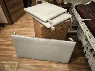 Cojines para sofá/silla de tela beige/gris