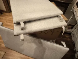 Cojines para sofá/silla de tela beige/gris