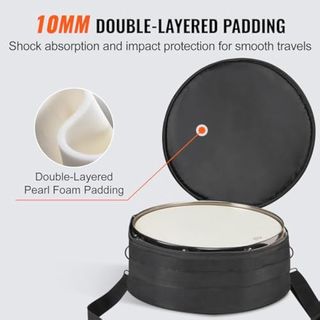 VEVOR Juego de Bolsas de Tambor de 5 Piezas Tela Oxford 1680D, 35,56 x 13,97 cm, Bolsas y Estuches Acolchados para Tambor con Correa de Hombro Desmontable, Asas de Transporte, Diseño Plegable, NUEVO