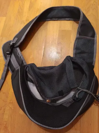 Mochila Transportín Mascota Negra y Gris
