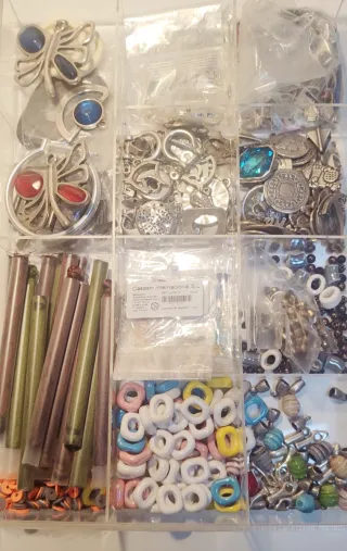 Lote completo de abalorios y fornituras plata