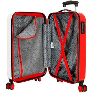 Disney, Minnie Enjoy The Day Maleta de Cabina Blanco 40x55x20 cms Rígida ABS Cierre combinación 34 L 2,8 Kgs 4 Ruedas Dobles Equipaje de Mano