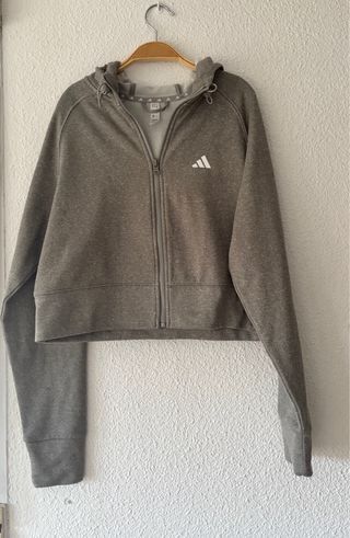 Chaqueta Adidas Gris con Cremallera