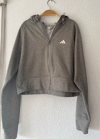 Chaqueta Adidas Gris con Cremallera