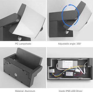 Klighten 24W LED Lampada Parete Esterno/Interno
