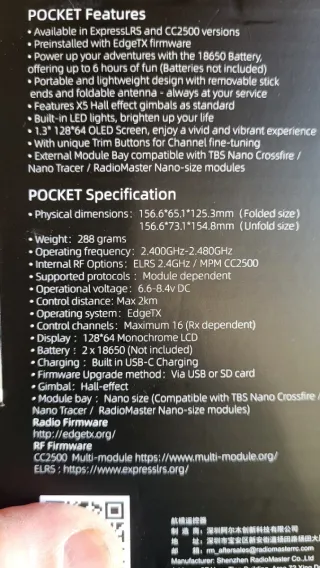 RadioMaster Pocket ELRS (Transparente)