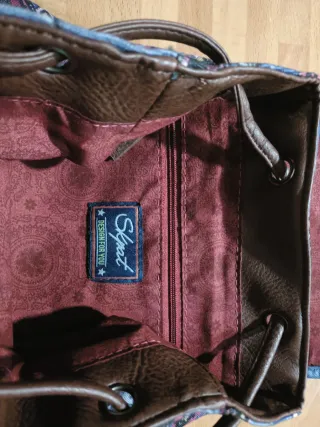 Mochila SKPAT azul y marrón