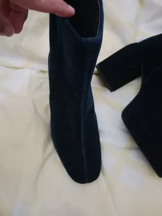 Botines plataforma terciopelo azul marino Talla 38