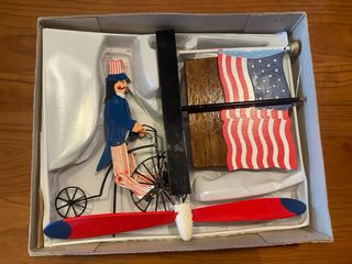Juguete vintage ciclista bandera USA