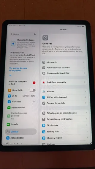 iPad Air 4 Wifi + Cellular Gris Espacial