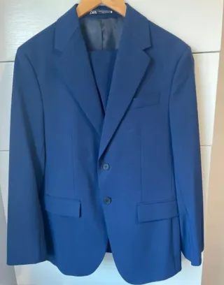 Traje Zara Hombre Talla 44 Azul Marino