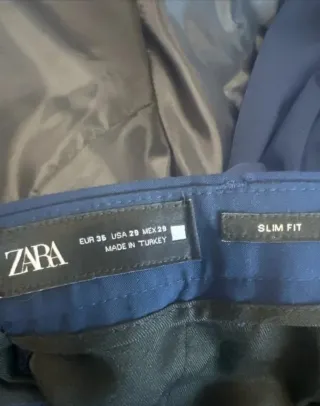Traje Zara Hombre Talla 44 Azul Marino