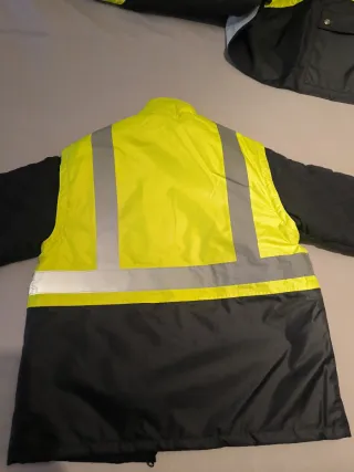 Parka de trabajo negra y amarilla