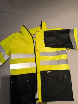 Parka de trabajo negra y amarilla