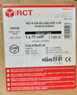 Rollo Cable Eléctrico Verde RCT 100m