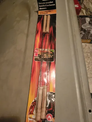 Utensilios barbacoa madera y metal