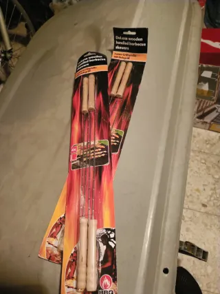 Utensilios barbacoa madera y metal