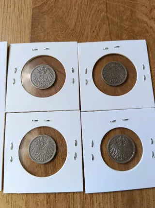 Lote 10 Monedas Antiguas Alemanas 5 Pfennig