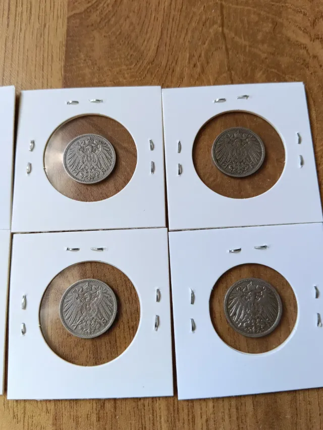 Lote 10 Monedas Antiguas Alemanas 5 Pfennig
