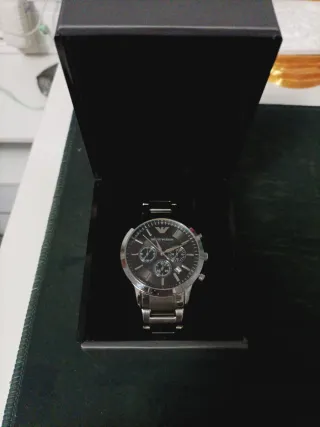 Reloj Emporio Armani Negro y Plateado