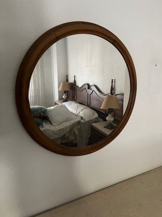 Espejo Redondo Madera Clásico
