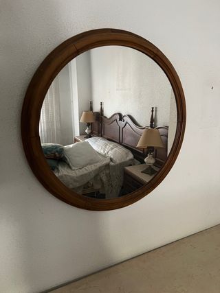 Espejo Redondo Madera Clásico