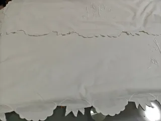 Lenzuolo matrimoniale antico con 3 federe